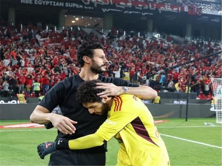 محمد الشناوي ومصطفى شوبير في تدريبات منتخب مصر