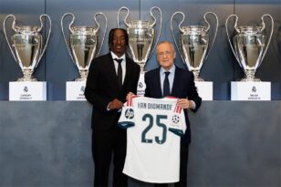 لاعب ريال مدريد الجديد يان ديوماندي يتدرب مع فينيسيوس جونيور وكيليان مبابي