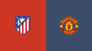 صورة تجمع شعاري أتلتيكو مدريد ومانشستر يونايتد استعدادًا لمباراة دوري أبطال أوروبا