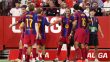 صورة تجمع لاعبي برشلونة وخيتافي خلال مباراة في الدوري الإسباني